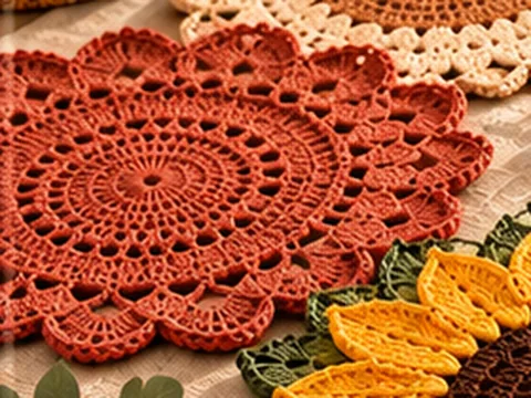 Terracotta mandala crochet placemat